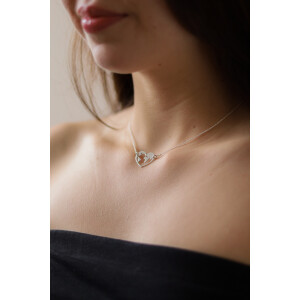 Naszyjnik srebrny DUBAJ z mapą świata