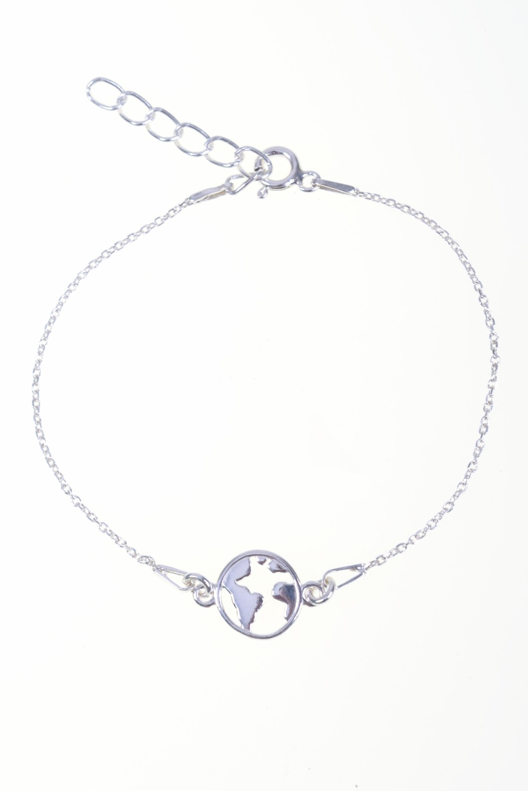 Srebrna bransoletka SINGAPUR z kulą ziemską